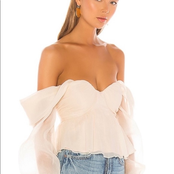 House of Harlow 1960 Tops - Revolve x House of Harlow 1960 Burna Cream Ivory Blouse XS Off Shoulder